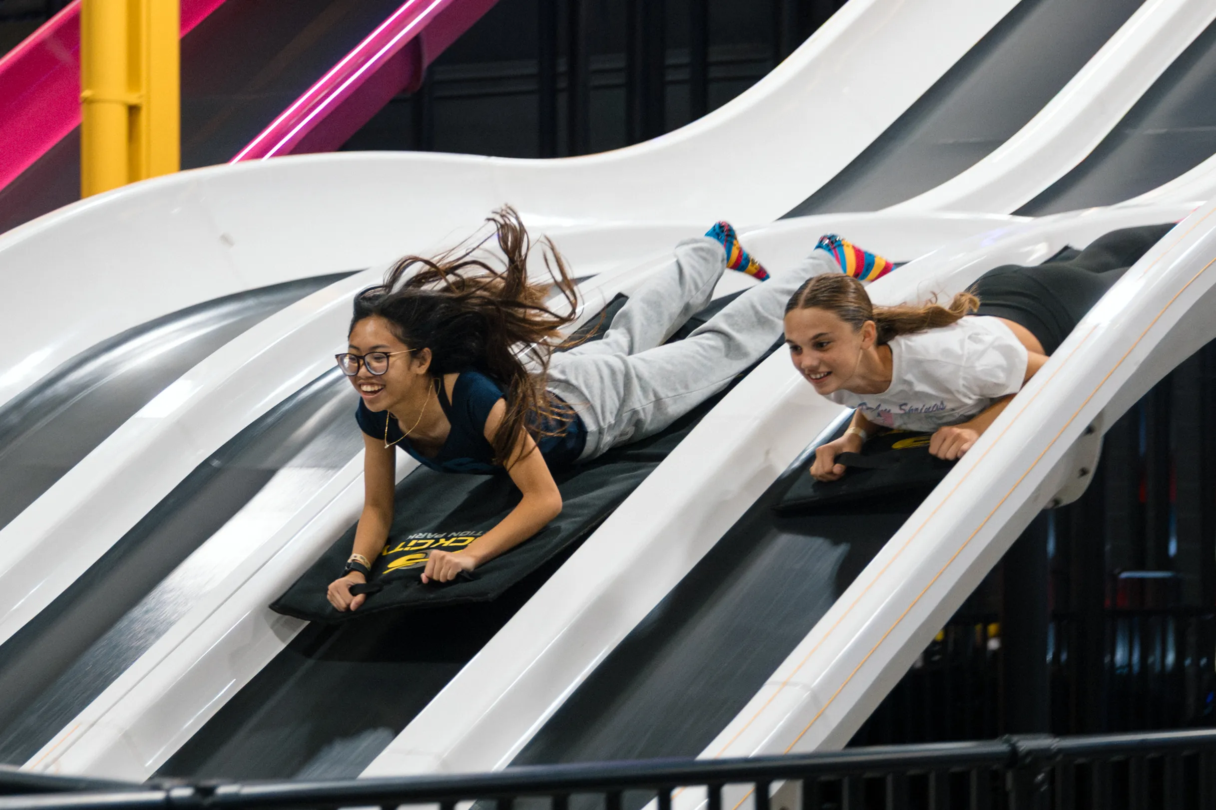 teens on fast lane slide