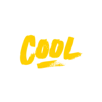 cool in yellow text