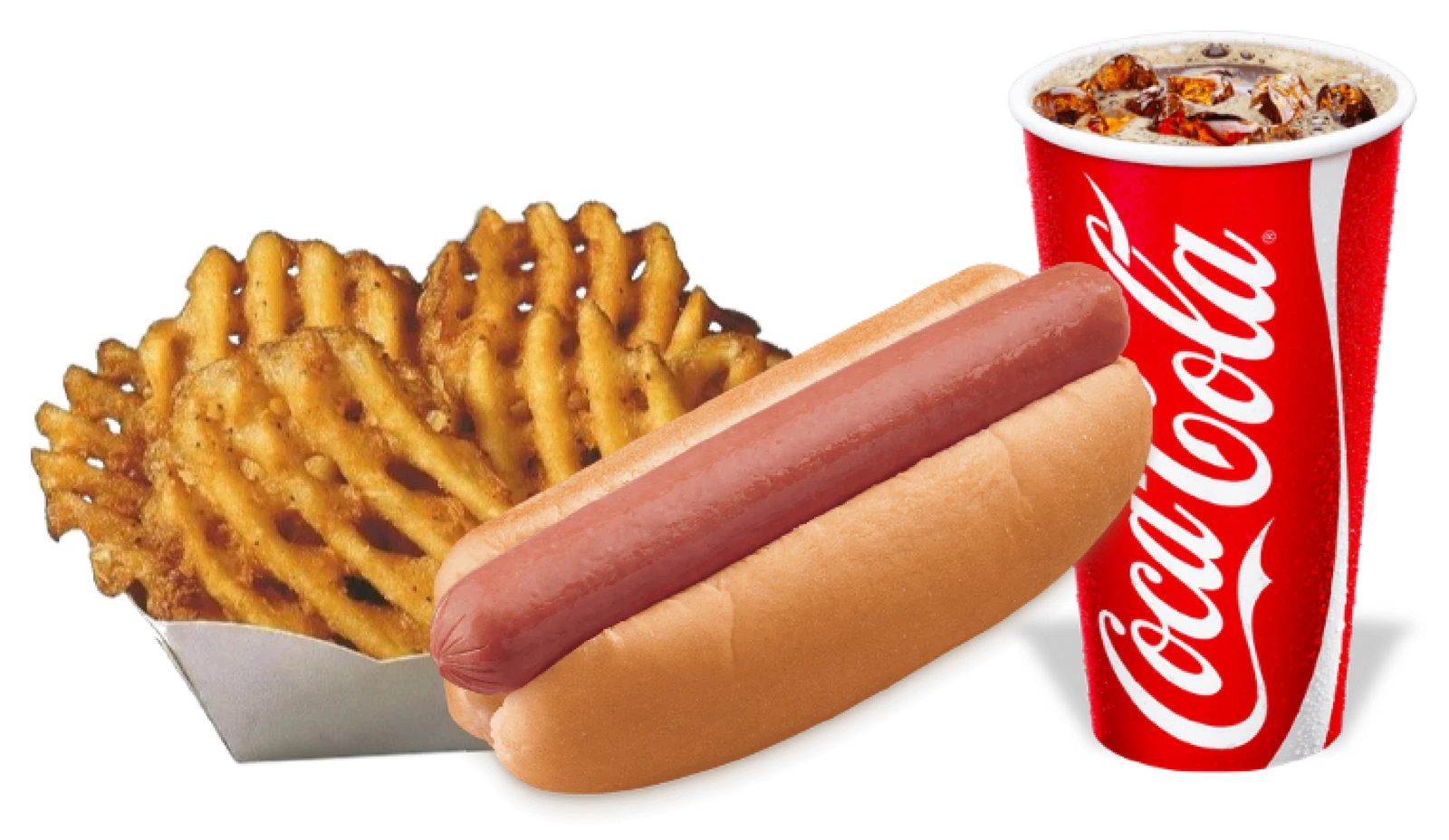 waffle fries and hot dog combo