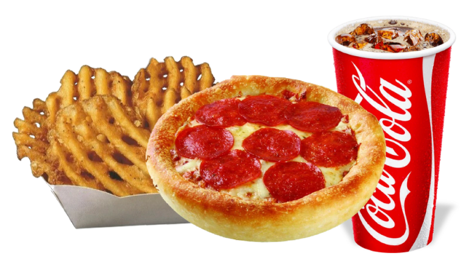 waffle fries and personal pizza combo